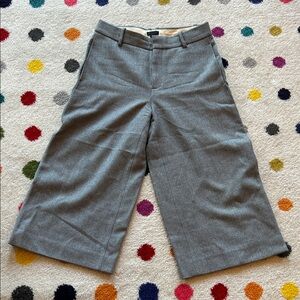 J. Crew Women's Gray High Waist Wide-Leg Capri Trousers